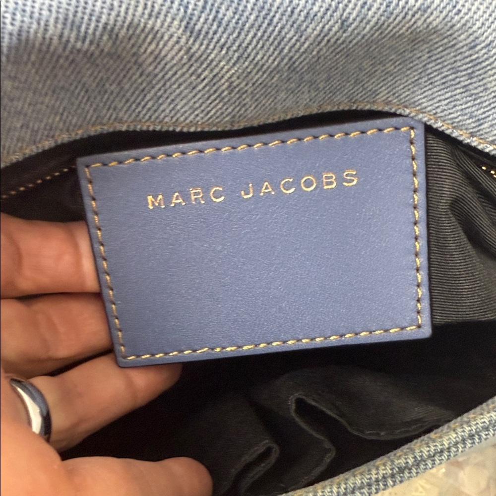 Mark Jacobs Nomad Studded Chic Denim and Gold Studded Crossbody Bag - Picture 12 of 16
